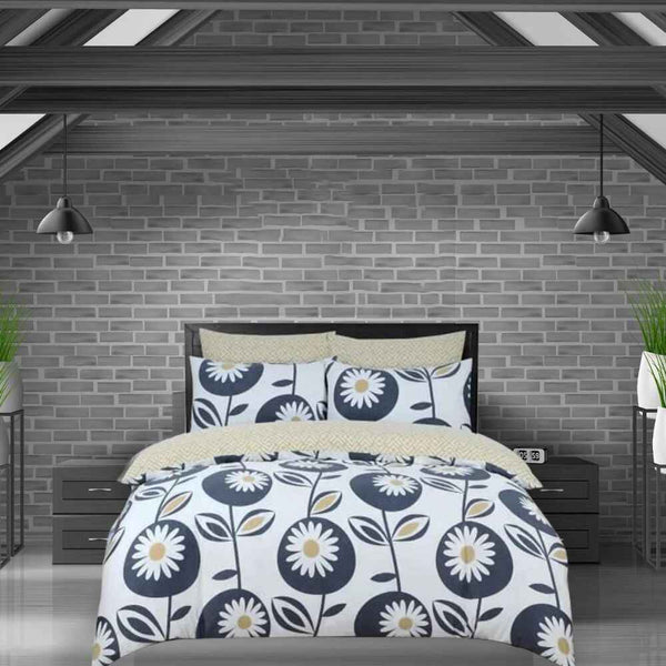 Stylish Egyptian Cotton Duvet Cover Set - 220 thread count -  Daisy Multi