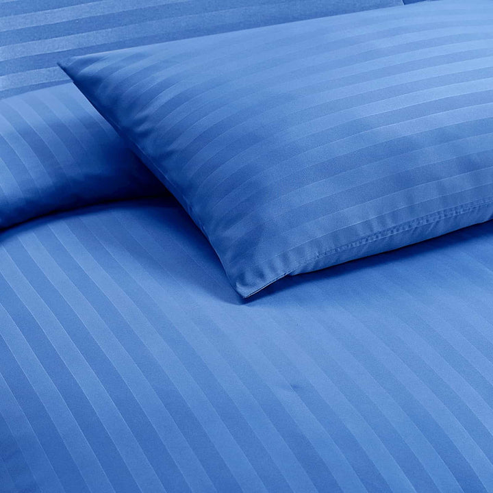 Stylish blue stripe bed linen set UK