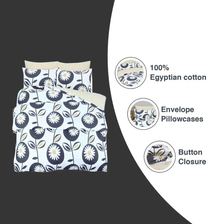 Stylish multi-colored daisy duvet cover