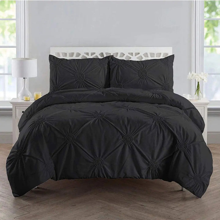 Sunflower Fancy Duvet Cover Set - Black DTEX HOMES