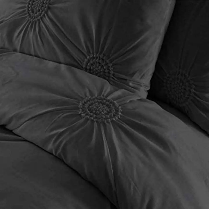 Sunflower Fancy Duvet Cover Set - Black DTEX HOMES