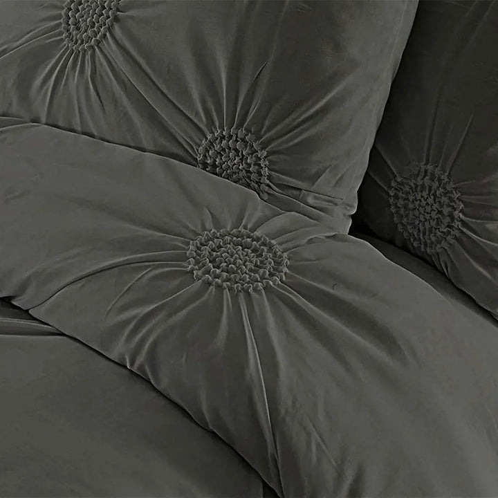 Sunflower Fancy Duvet Cover Set - Black DTEX HOMES