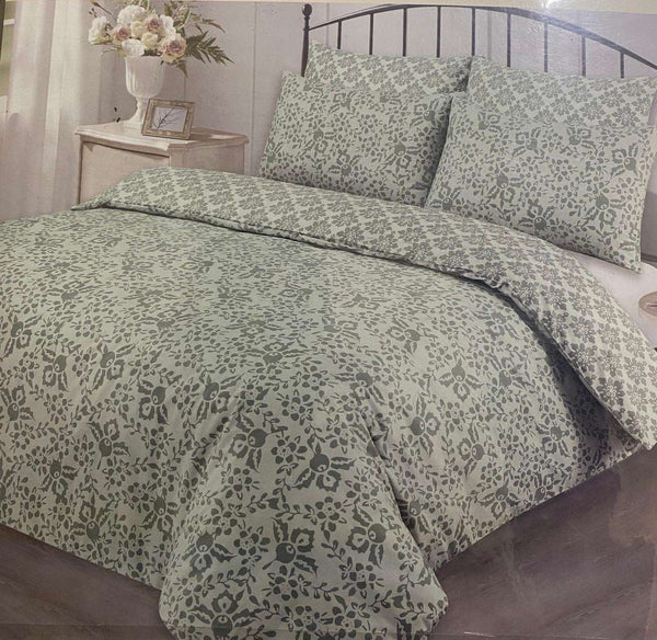 Maz Green Cotton Printed Duvet Cover Set