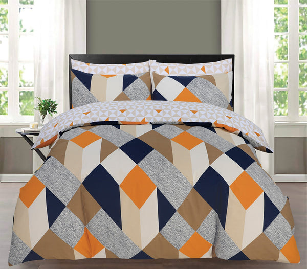 Pure Cotton Printed Duvet Cover Set - Premium Quality - Geometric 3D DTEX HOMES