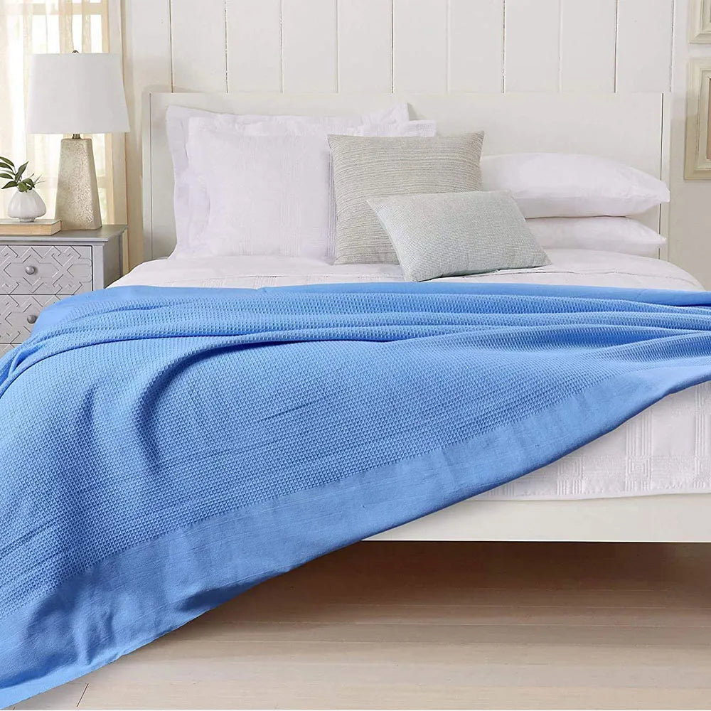 blue cottton thermal blanket