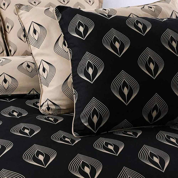 breathable black and gold Egyptian cotton bedding