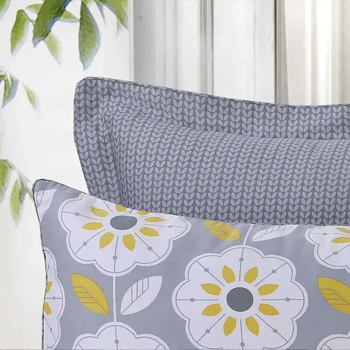 breathable daffodil duvet cover with pillow shams