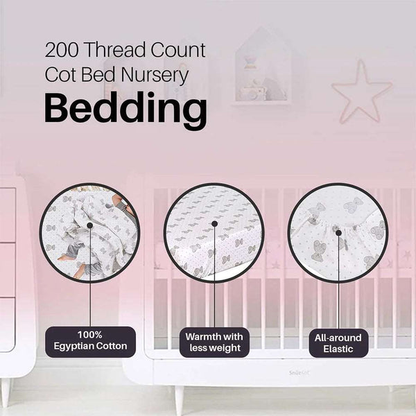 200 TC Egyptian Cotton Printed Cot Bed Sheets