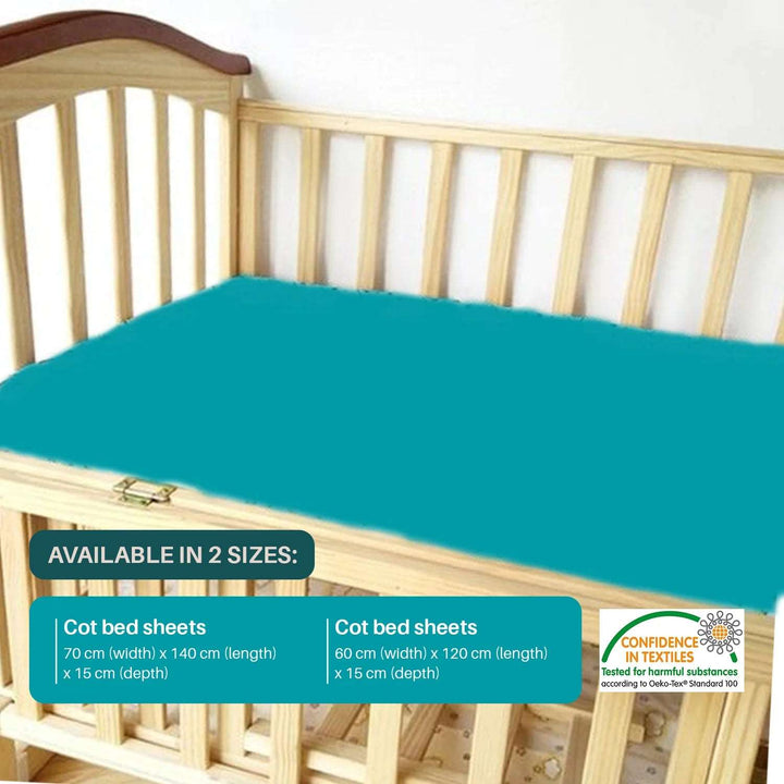 teal cot bed sheets fitted