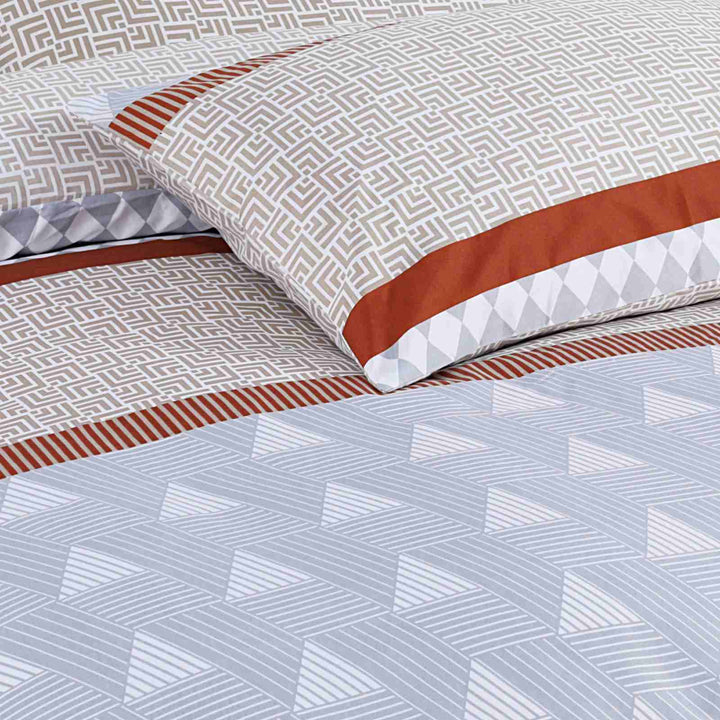 cotton duvet cover set with fitted sheet and pillowcases