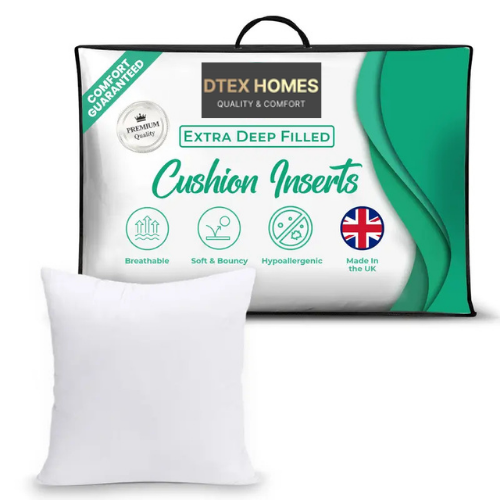 Cushion Inserts Inner Hollowfibre Fillers Pads Plump for Sofa Bed Chair All Size DTEX HOMES