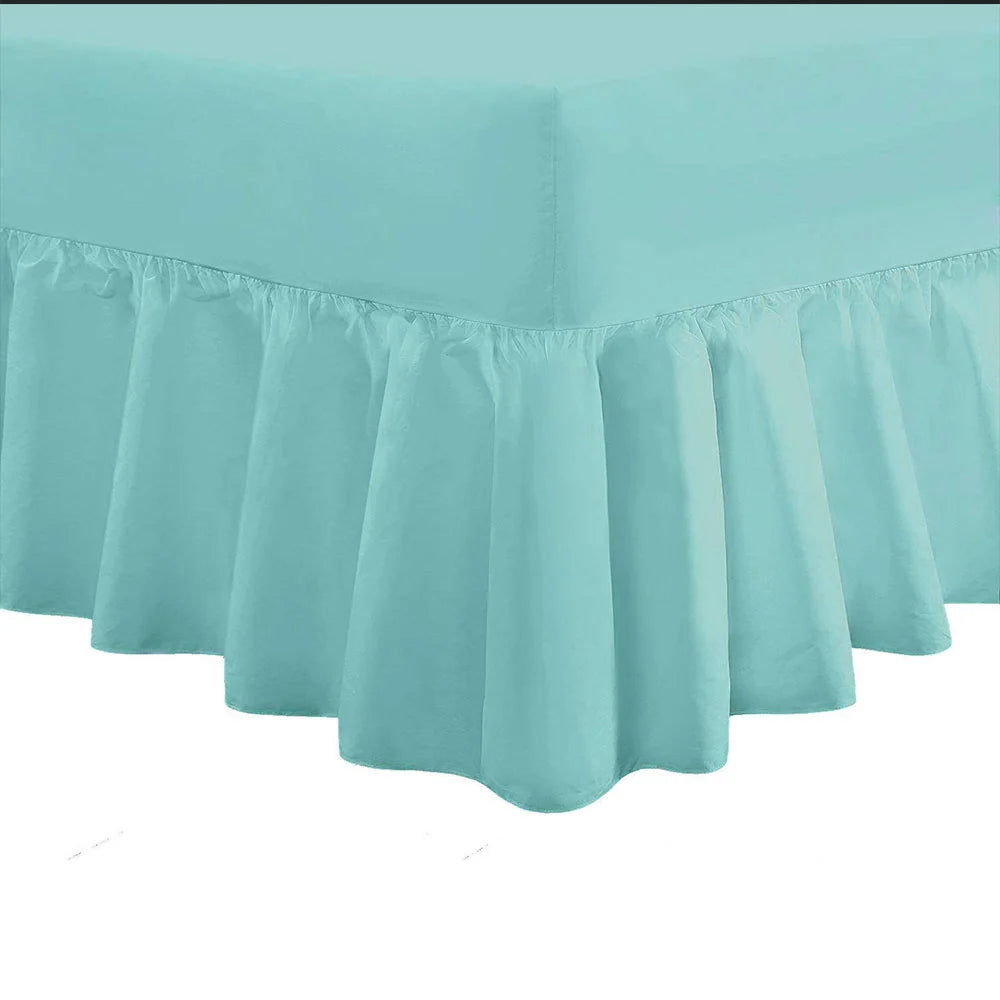 Frilled Fitted Valanced Sheets - Duck Egg