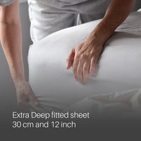 800 Thread Count Egyptian Cotton Fitted Sheets - (30cm, White)