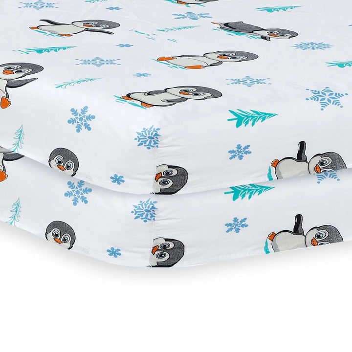 Buy Best Fitted Cot Bed Sheets penguin print Pack of 2 DTEX HOMES