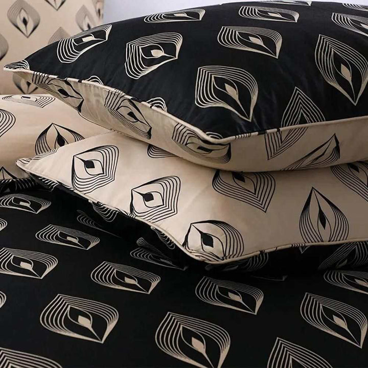 lantern pattern duvet cover black and gold