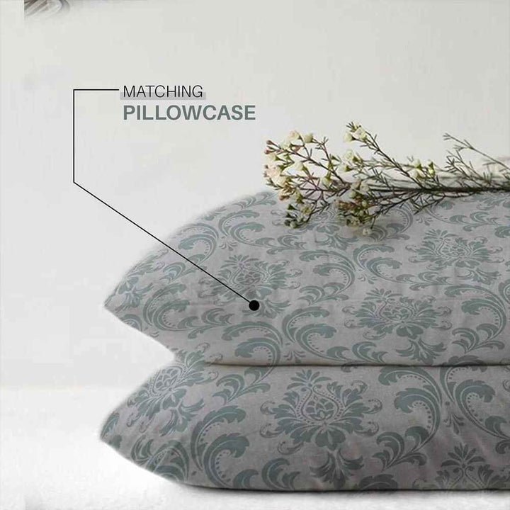 luxury Istanbul green cotton duvet cover with Matching Pillow cases