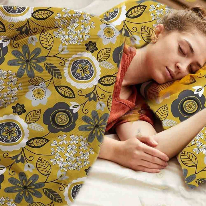 luxury bedding set in mustard gold color