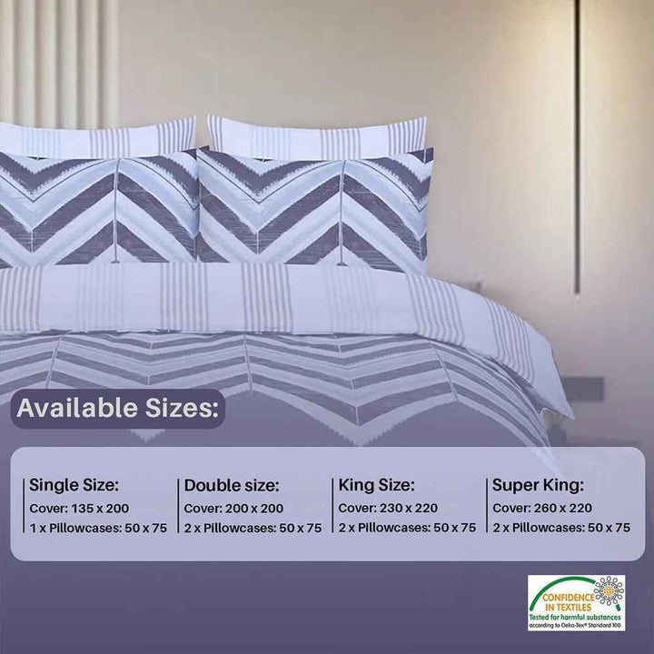 luxury cotton duvet cover purple white design