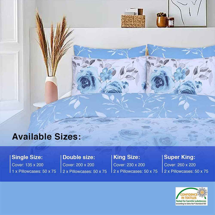 luxury cotton duvet cover with rose pattern