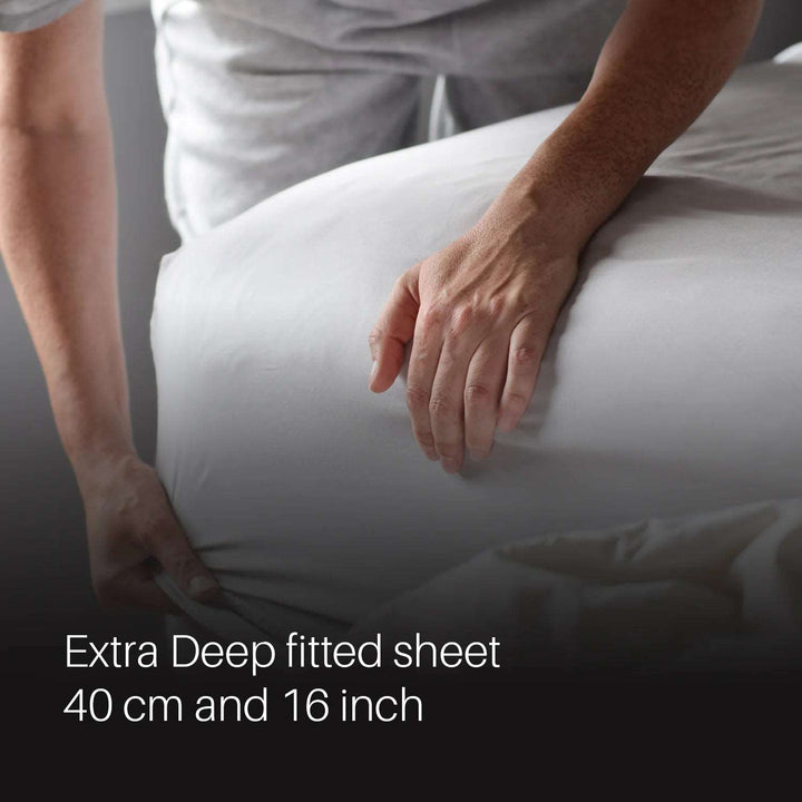 luxury cotton extra deep fitted bed sheets 40cm