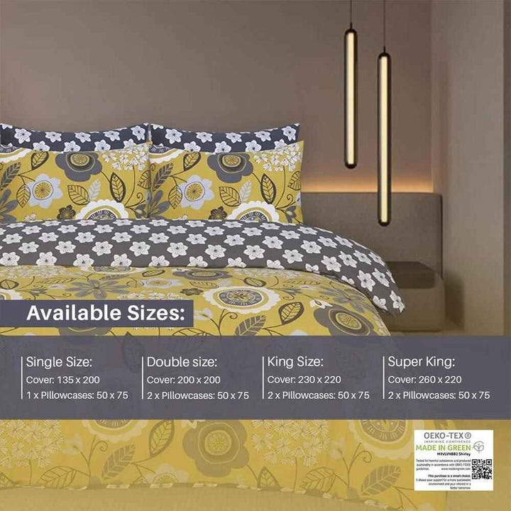 luxury mustard yellow Egyptian cotton duvet cover set