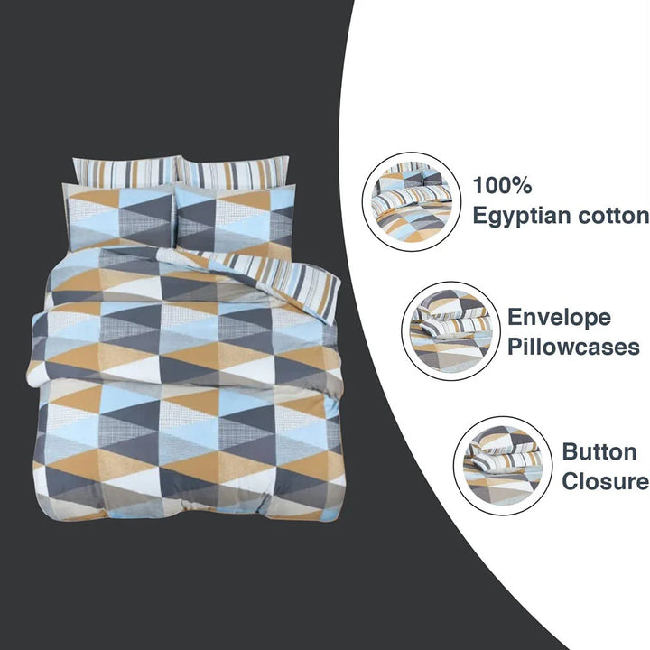 multicolored 100% Egyptian cotton duvet cover set