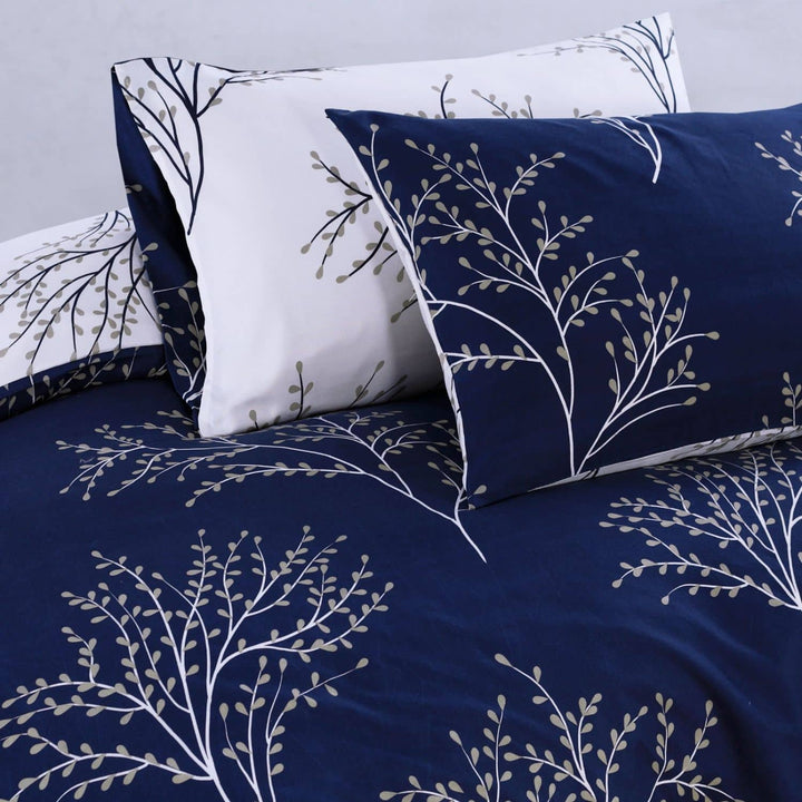 navy blue duvet cover set with pillowcases UK