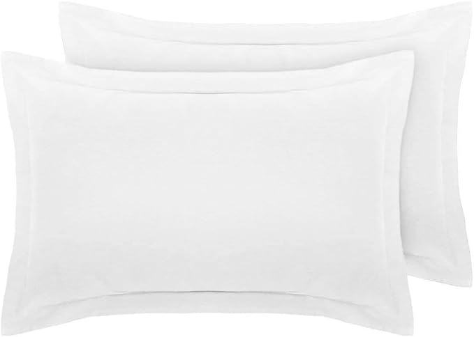 400 Thread Count Pure Cotton White Pillow Case, Oxford, Pack of 2 DTEX HOMES