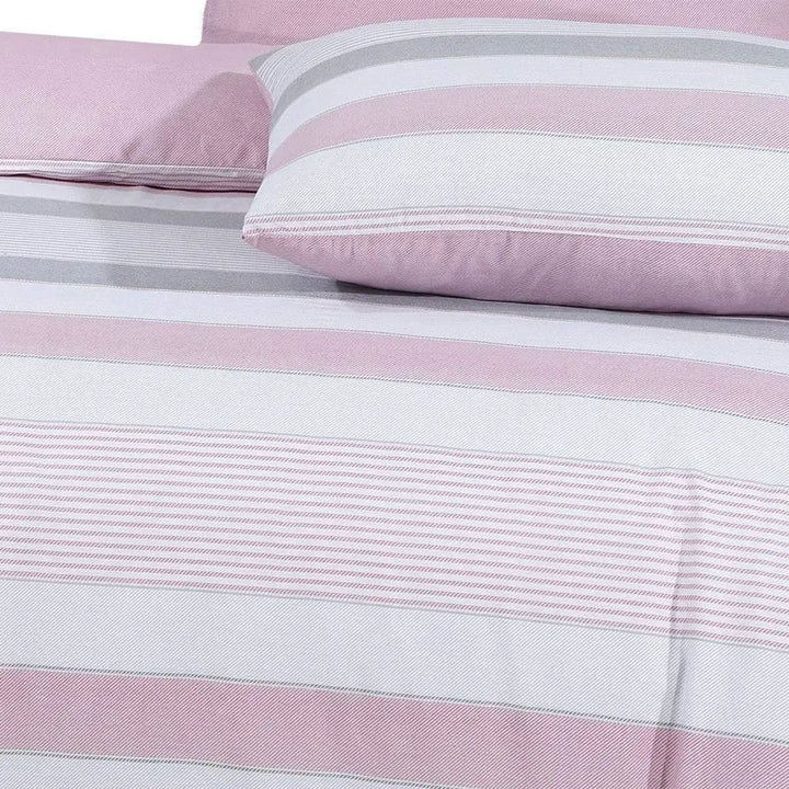 pink and white striped duvet cover