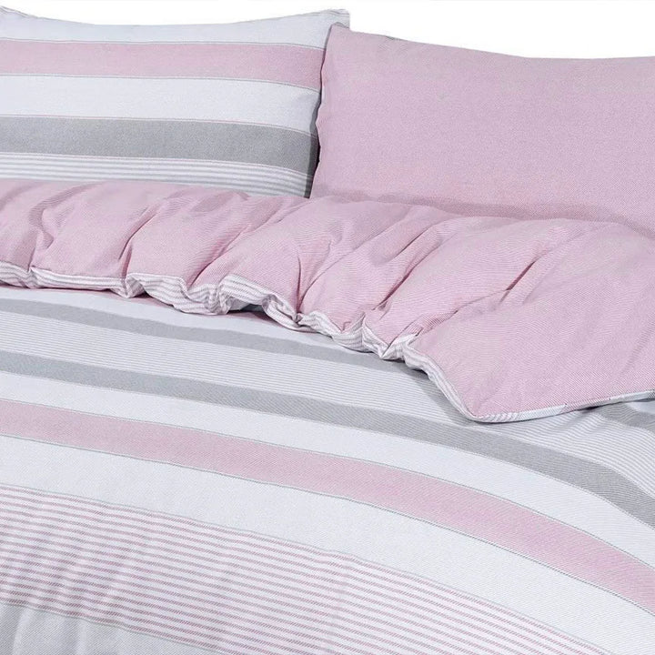 pink striped duvet cover