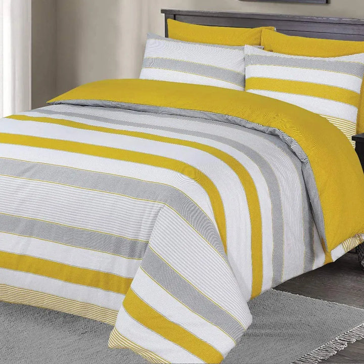 mustard and grey duvet cover