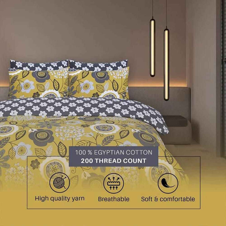 premium mustard duvet cover with high thread count