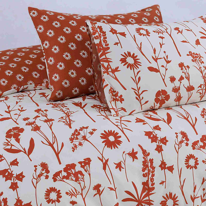 rustic floral 4 piece bedding set with duvet cover and pillow cases