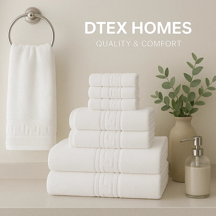Luxury 8 Piece Bale Set 100% Egyptian Cotton Towel 4 Face, 2 Hand & 2 Bath Towel DTEX HOMES