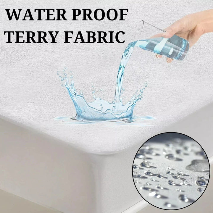 4pcs Sheet Set - 1 x Terry Mattress Protector, 1 x FittedSheet & 2 xPillowcases DTEX HOMES