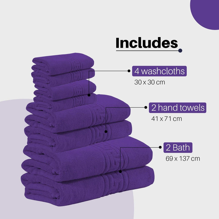 Luxury 8 Piece Bale Set 100% Egyptian Cotton Towel 4 Face, 2 Hand & 2 Bath Towel DTEX HOMES