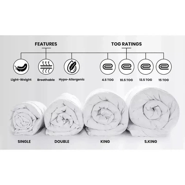 Dtex Homes Duvet Quilt & 2 Pillows - Luxury Bedding Set Bundle All Size All Togs DTEX HOMES