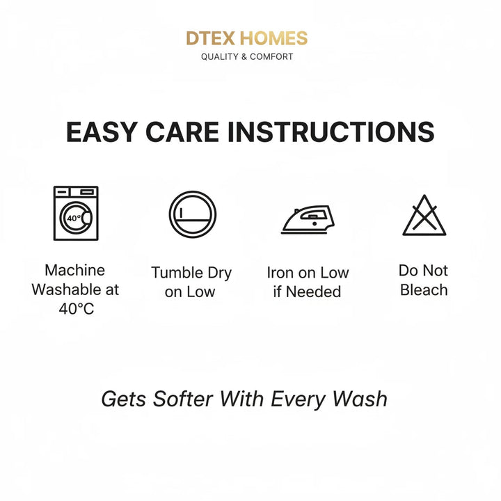 6Pcs BEDDING SET 100% COTTON 1 x DUVET COVER 1 x FITTED SHEET & 4 x PILLOWCASE DTEX HOMES