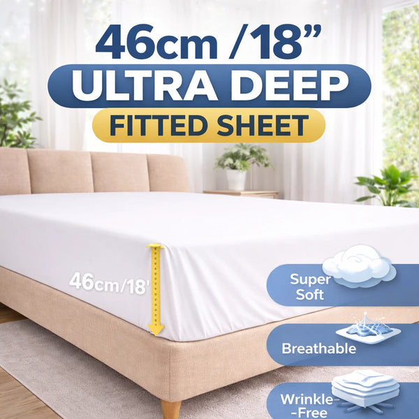 Extra Ultra Deep Fitted Sheets 46cm 18