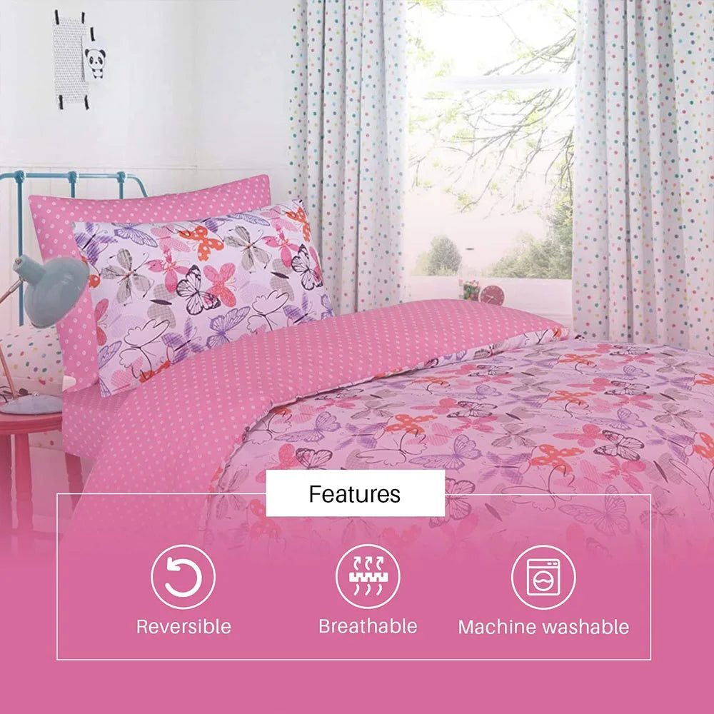 single cotton bedsheet pink