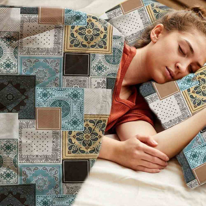 soft Egyptian cotton duvet set with patchy tribal pattern