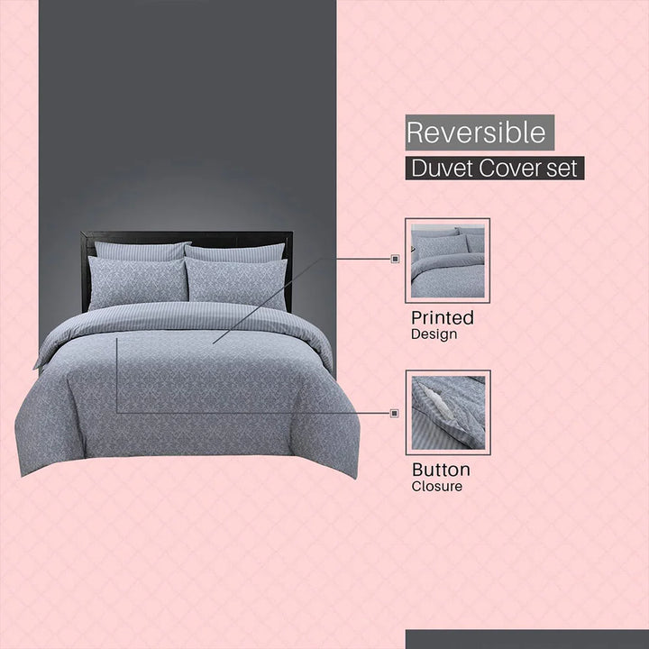 soft breathable cotton duvet cover in silver