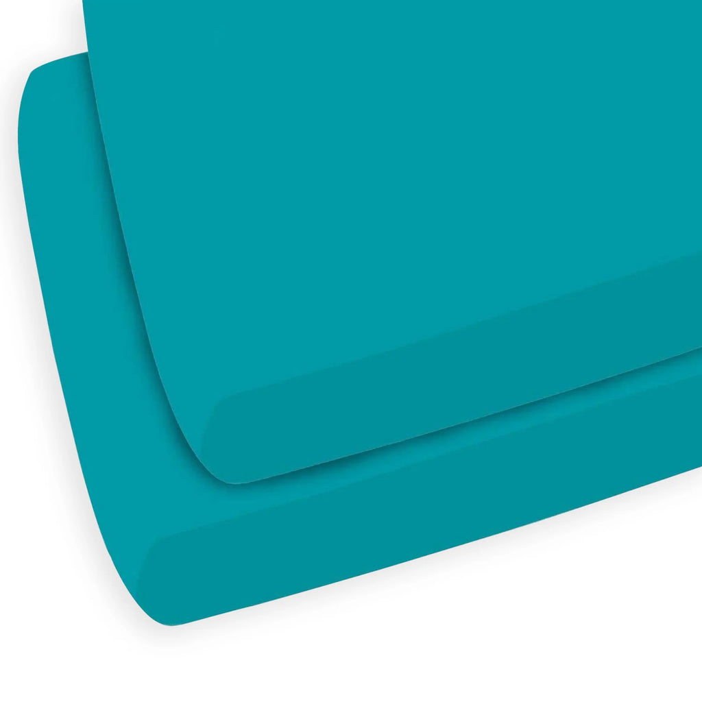 teal fitted sheets for a cot bed