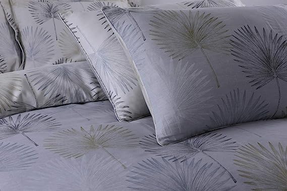 DTEXHOMES Posh Range Silver Pillow cases - Tropica (Pair of 2)