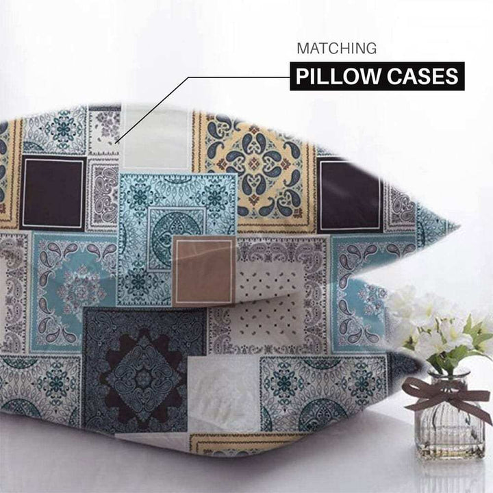 tribal patchwork duvet cover set in Egyptian cotton with Pillow Cases