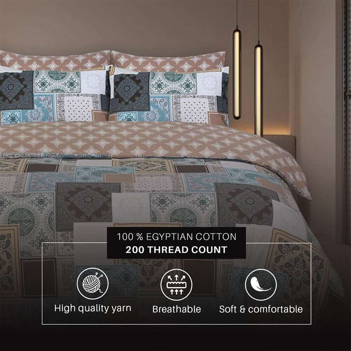 tribal print Egyptian cotton duvet set 200 thread count
