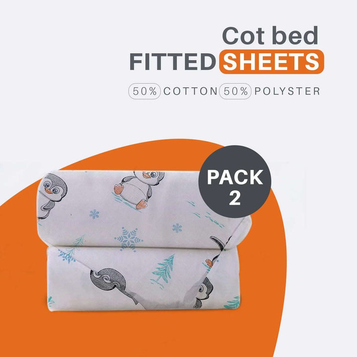 Easy Care Best Fitted Cot Bed Sheets - penguin print - Pack of 2 Media 8 of 8