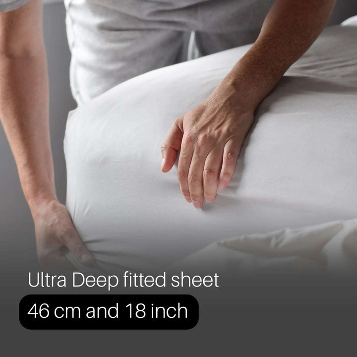 buy white extra deep fitted sheets