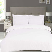 100% Egyptian Cotton Duvet Quilt Cover Sets With Pillow Cases 200 Thread Counts - White
