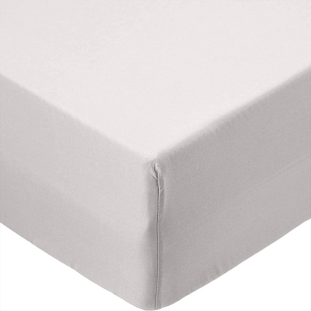 Soft and Durable Deep Fitted Silver Bed Sheets - 30cm/12" Depth